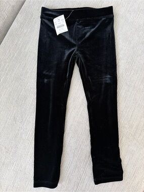 Crewcuts Factory Black Velvet Leggings Girls Size 4-5 NWT J.Crew Factory